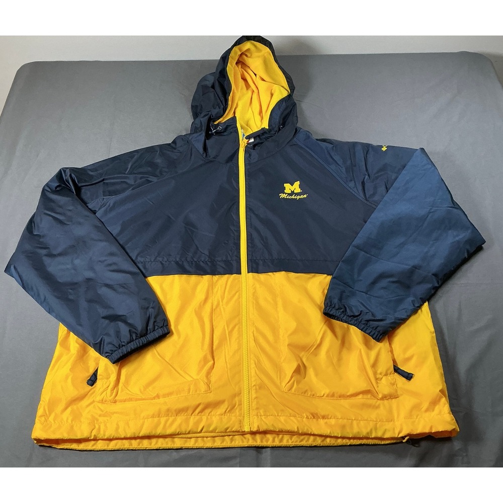 Columbia Michigan Wolverines Spark Valley Lined Windbreaker XXL XL7171 Navy Blue